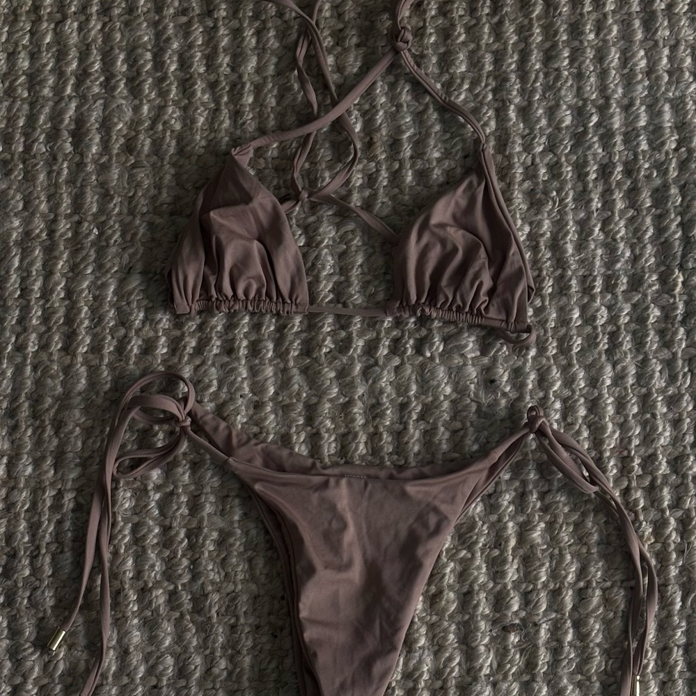 Monday swimwear Elegant Brown Bikini Set